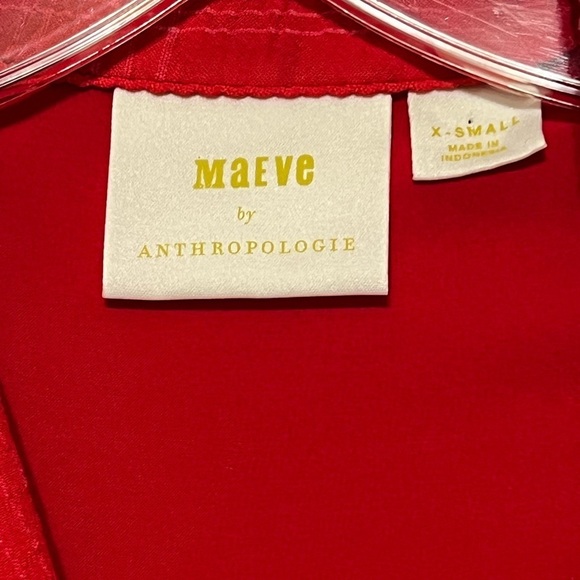 Maeve by Anthropologie Aria Shirt Dress Textured Short Sleeve Button Front Midi - Picture 8 of 9